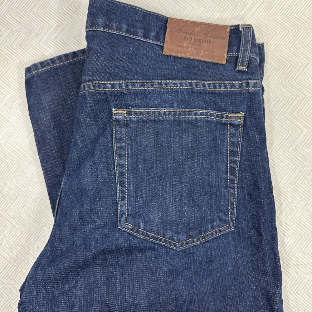 Brooks Brothers Jeans Mens 34x‎ 34 1818 Denim Slim Fit Straight Dark Denim USA